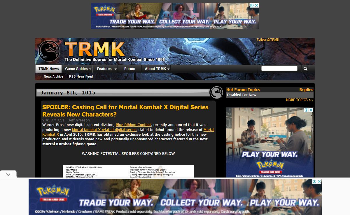 TRMK - The Definitive Source for Mortal Kombat Since 1996