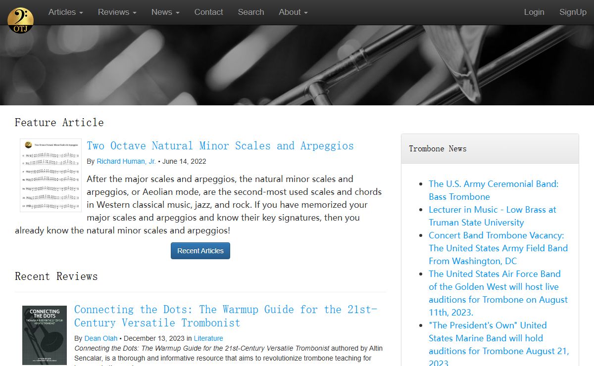 Welcome to the Online Trombone Journal