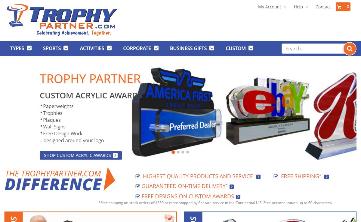 Custom Awards, Personalized Trophies & Plaques | TrophyPartner.com
