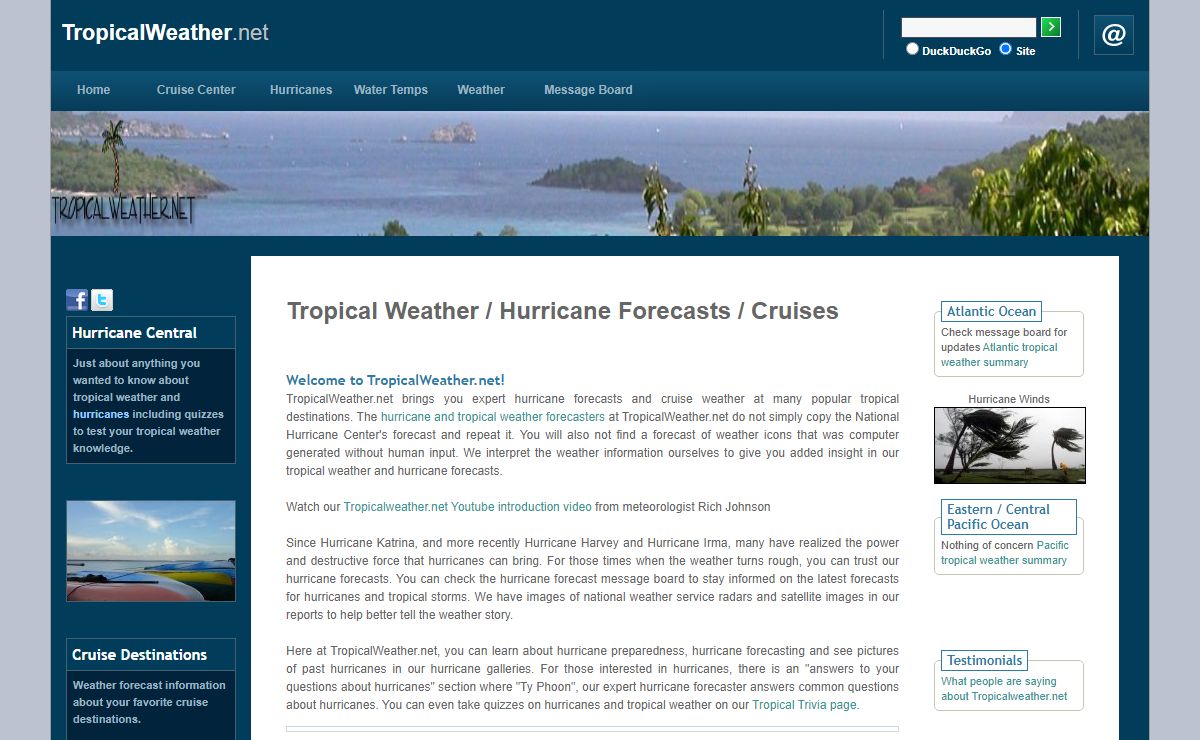 Tropical Weather | Hurricane Forecasts | Cruise Information