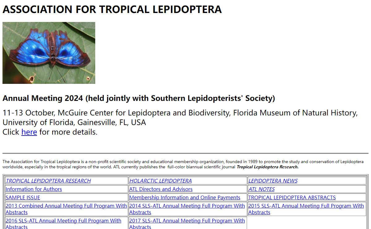 Association for Tropical Lepidoptera home page