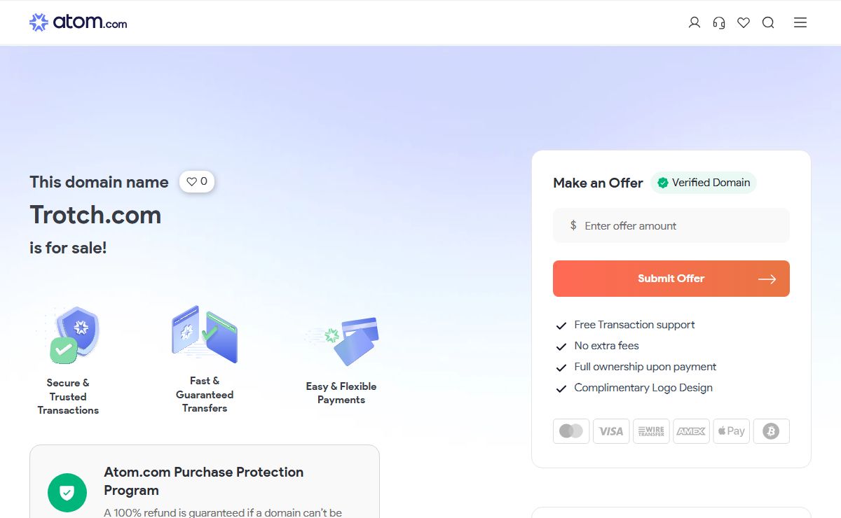 Trotch: The domain name Trotch.com is for sale