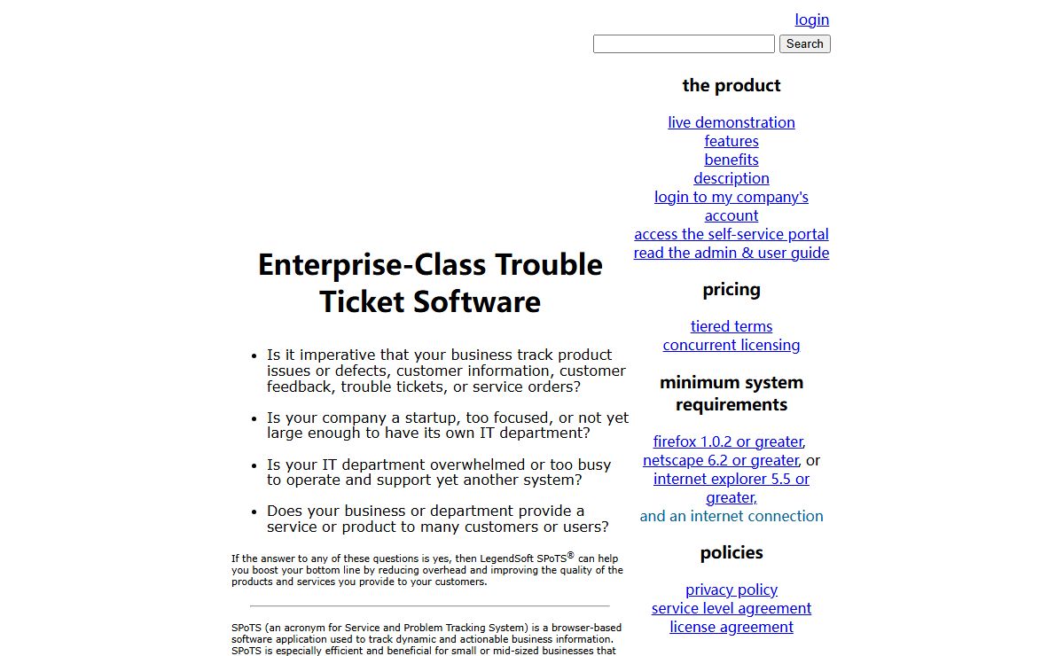SPoTS - Trouble Ticket Software For Customer Relationship Management (CRM).