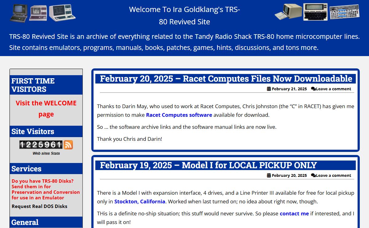 Ira Goldklang's TRS-80 Revived Site