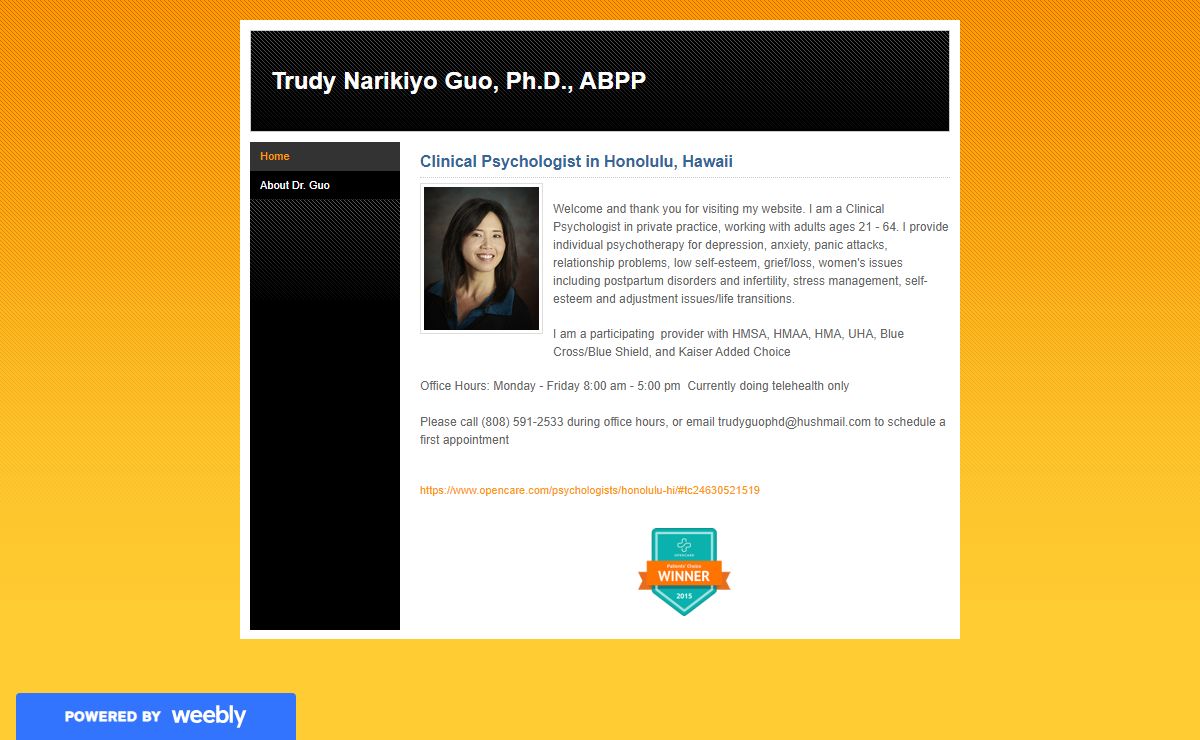 Trudy Narikiyo Guo, Ph.D., ABPP - Home