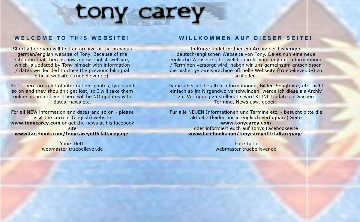 Tony Carey - Home - Archive