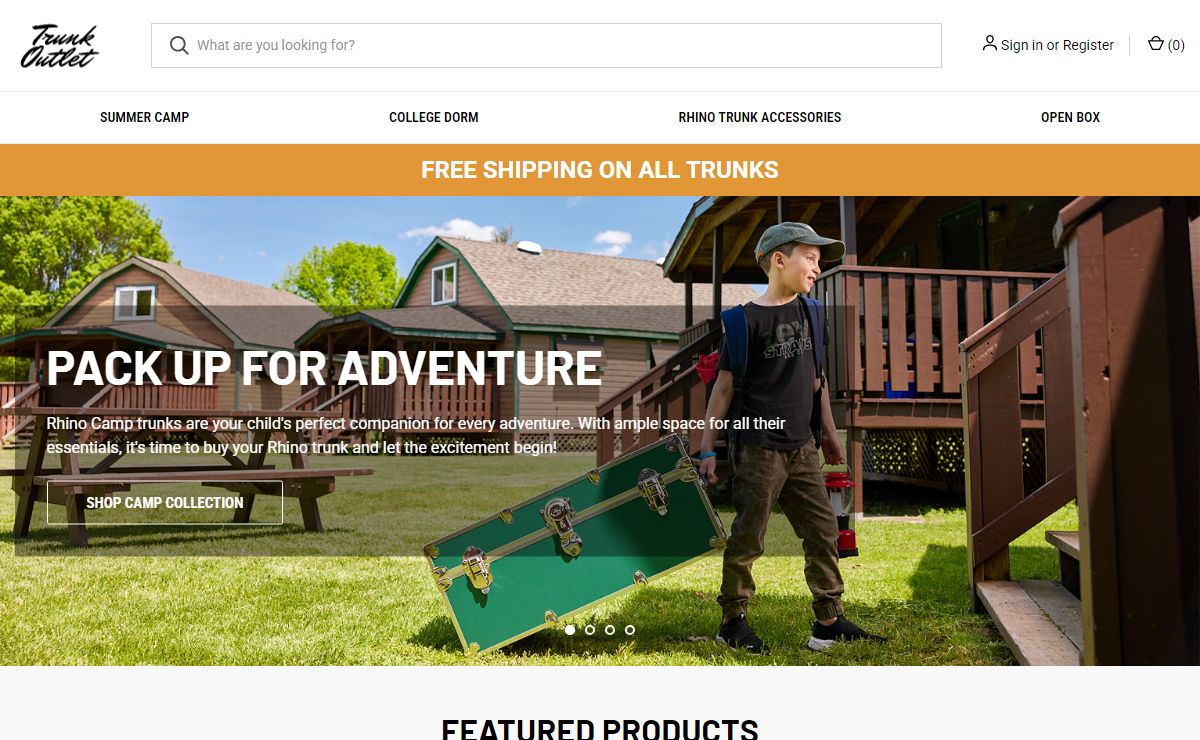 Summer Camp and College Dorm Trunks, Rhino Trunks for Wardrobe and Travel, and Footlockers for sale - Trunk Outlet