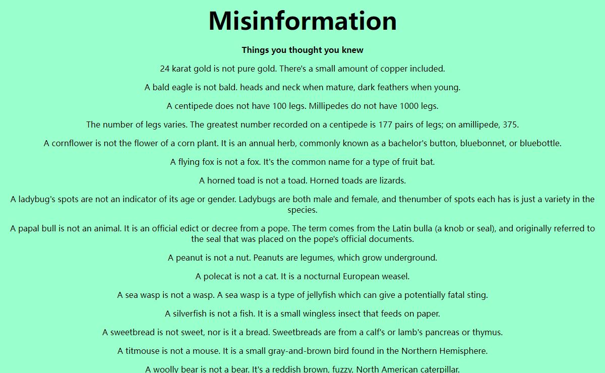 Misinformation