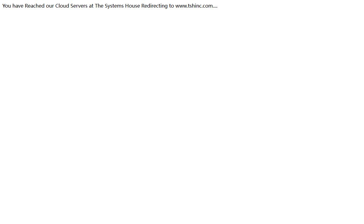 Redirecting to TSHINC Server....