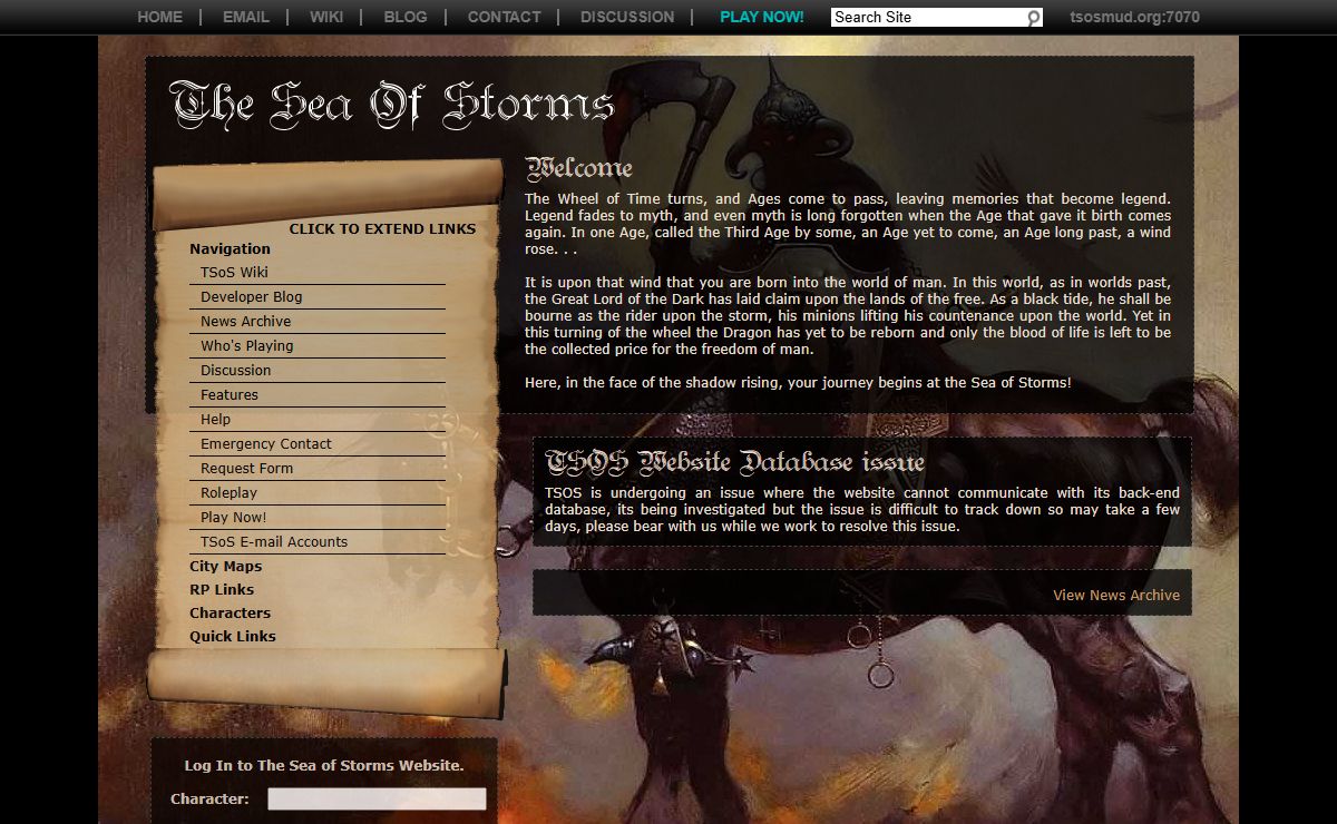 The Sea of Storms: Wheel of Time Role Playing Game MUD