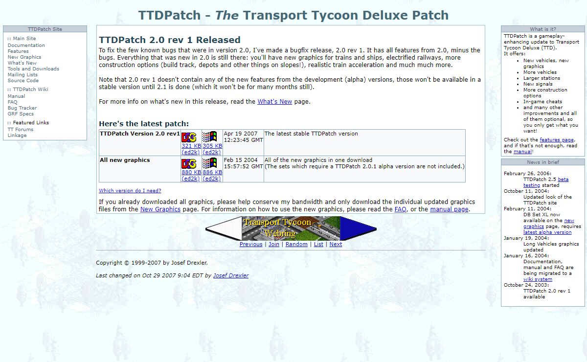 TTDPatch - The Transport Tycoon Deluxe Patch