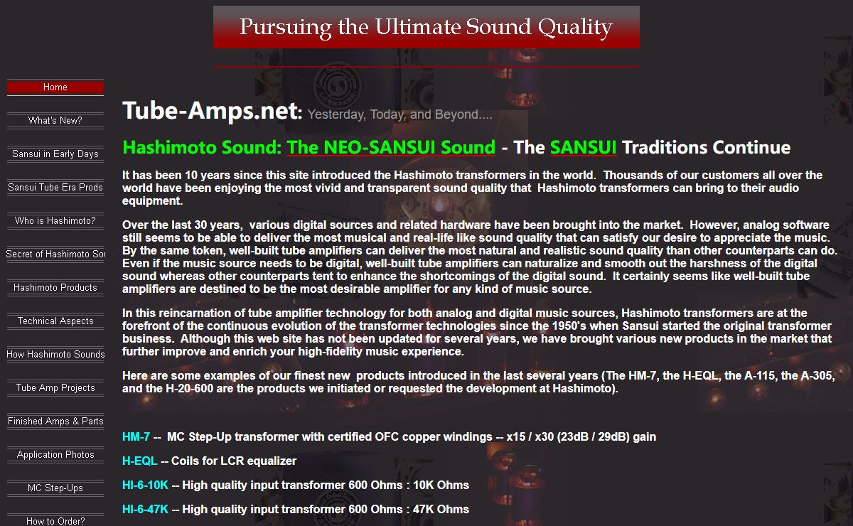 Hashimoto Sansui Vacuum tube transformer vacuum tube transformers valve transformer tube amp transformer amps amplifier amplifiers with Hasimoto MC stepup interstage line output output transformer power transformer transformers choke coil coils including single ended output transformer transformers
