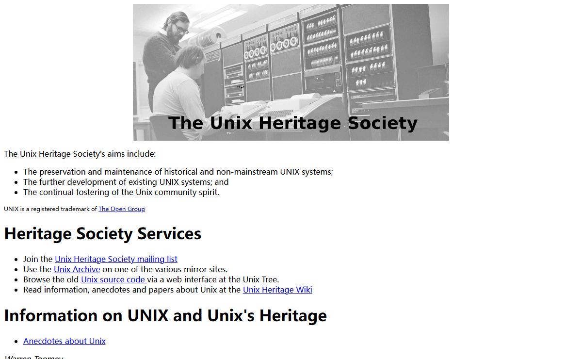 The Unix Heritage Society