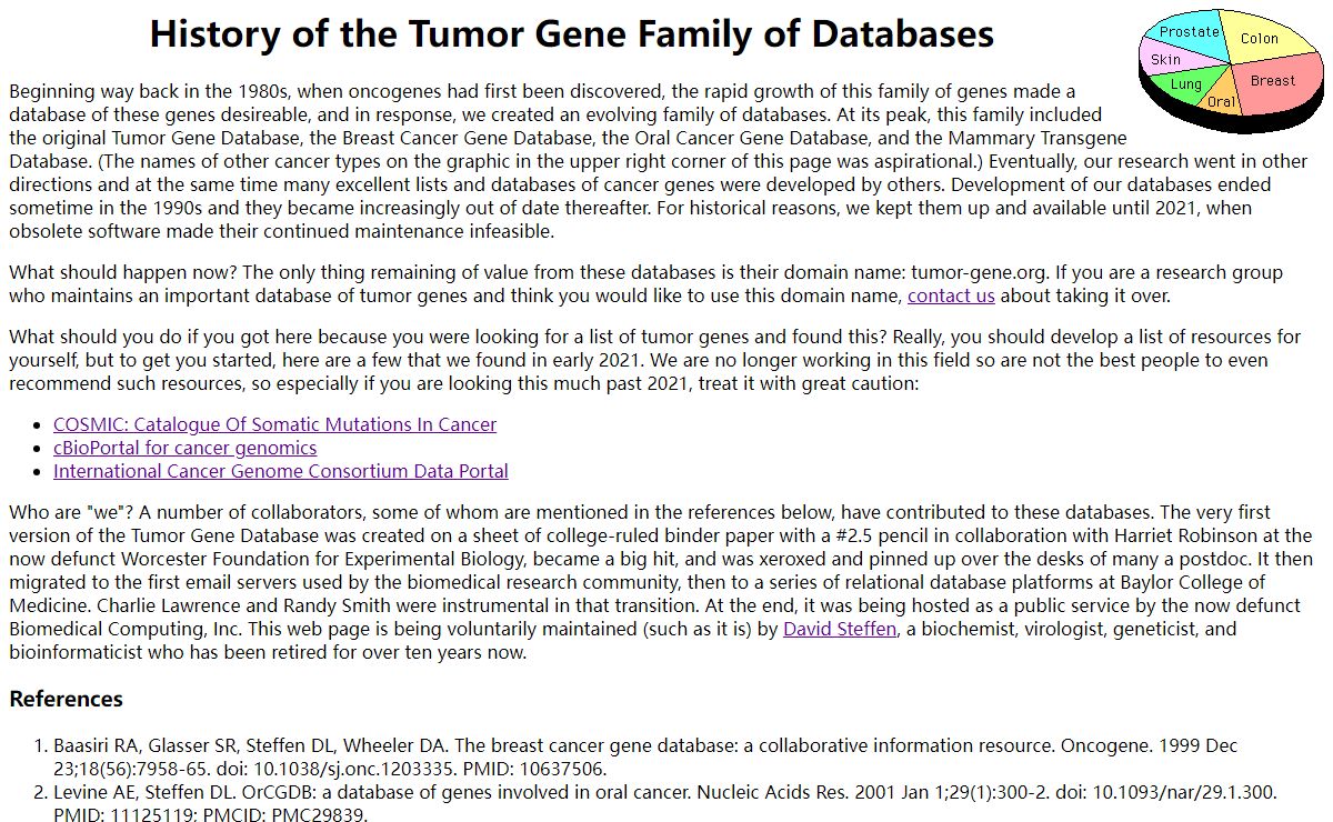 The Tumor Gene DataBase