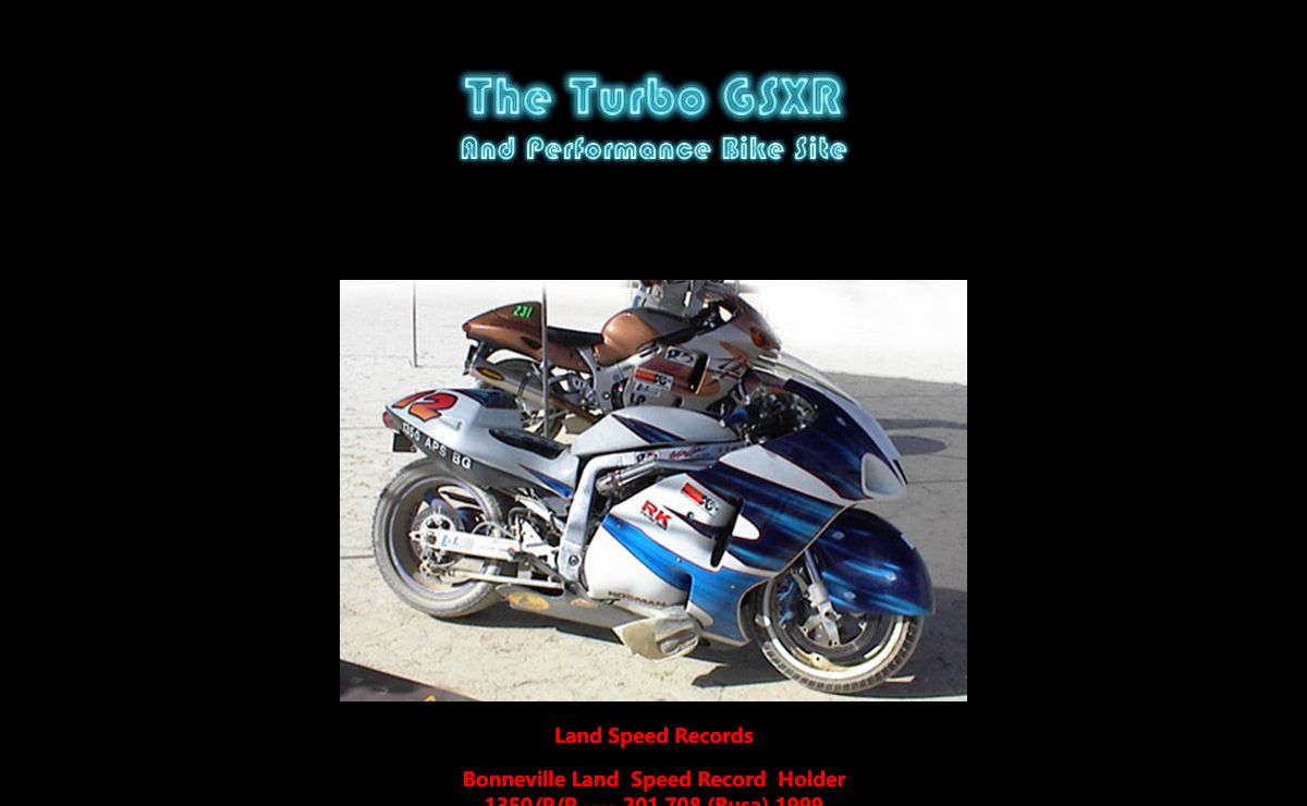 Land Speed Racing Turbo Bike and Hot Rod Bike Site