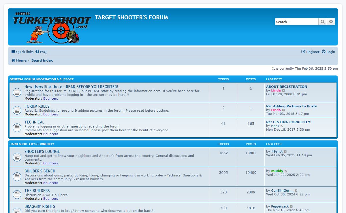TARGET SHOOTER'S FORUM - Index page