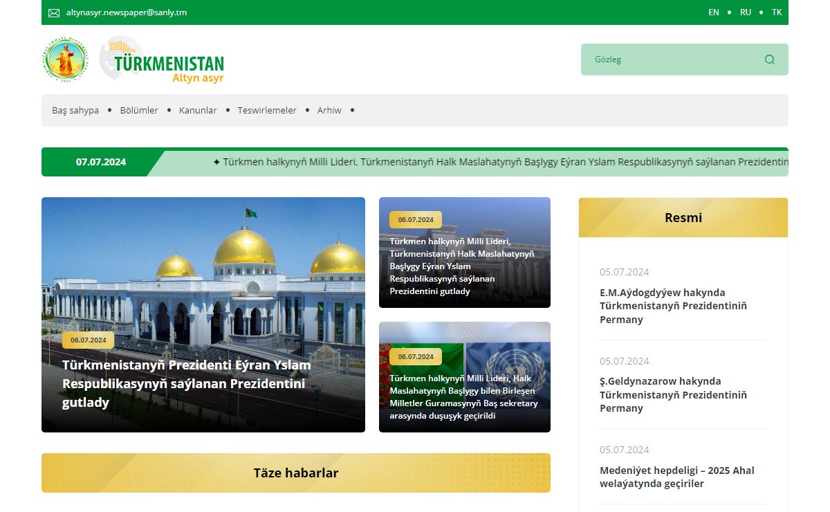 Turkmenistan Altyn Asyr