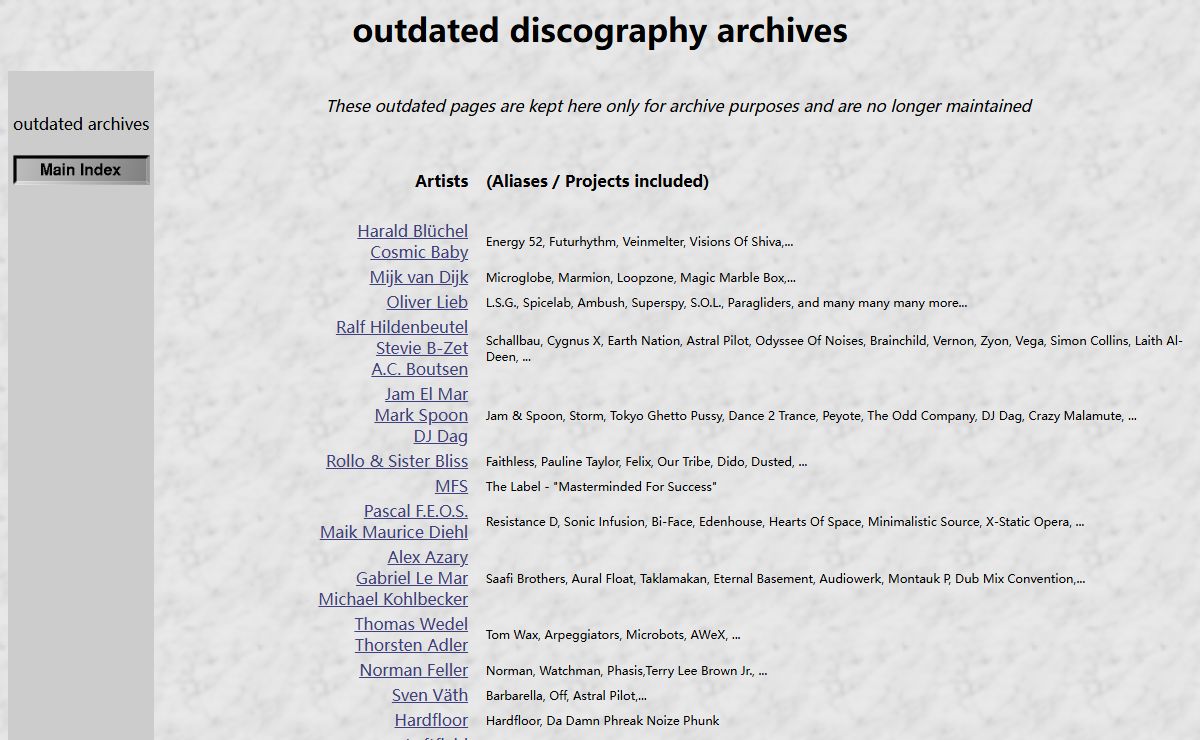 outdated discography archives