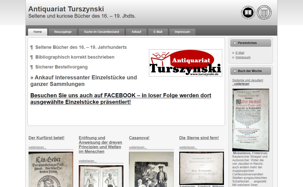 Buch der Woche | Antiquariat Turszynski
