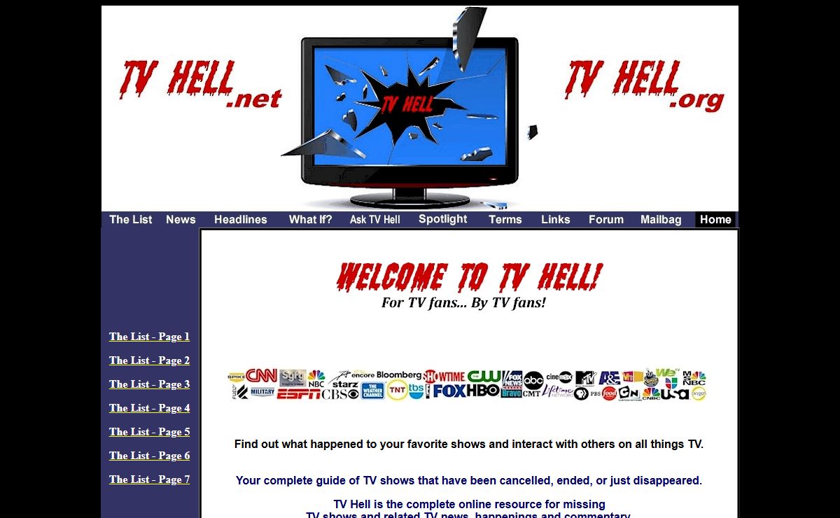 TV HELL - CANCELLED TV SHOWS / Sit-Coms, Reality TV, Network TV, Shows on Hiatus, NBC, ABC, FOX, The CW, CBS