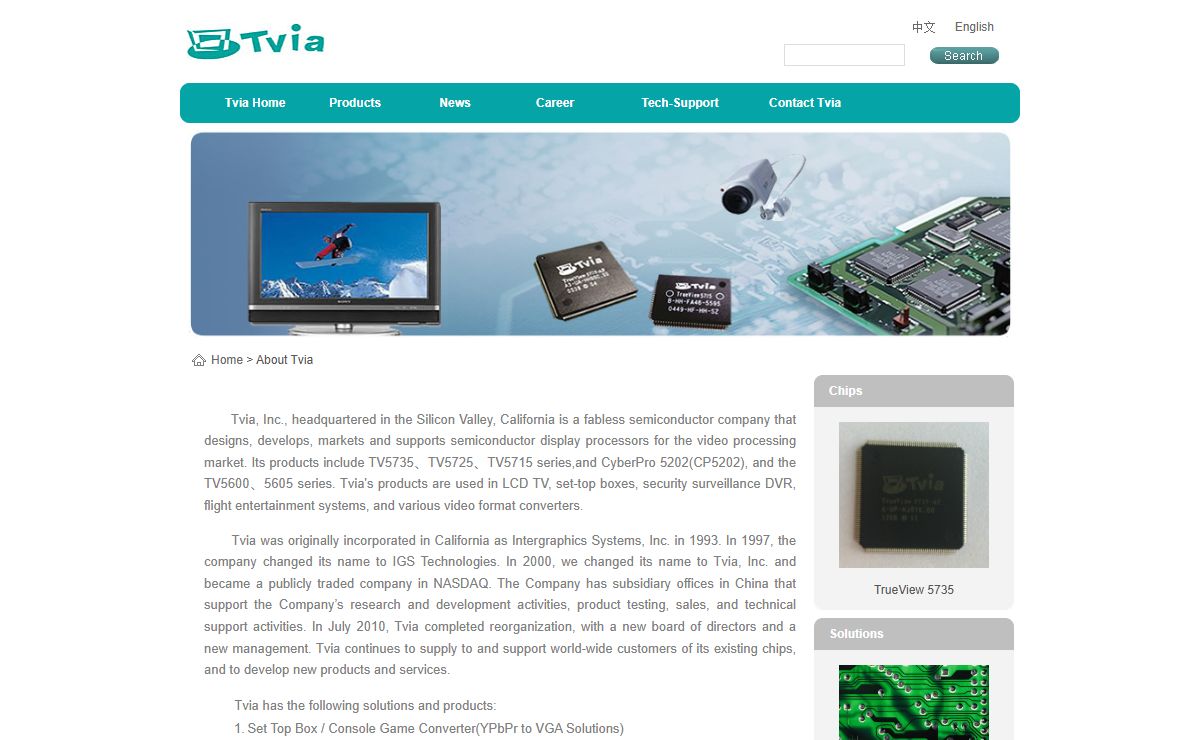 HDMI to VGA,AV to HDMI,AV to VGA Solutions and Original IC ect.-TVIA, Inc.