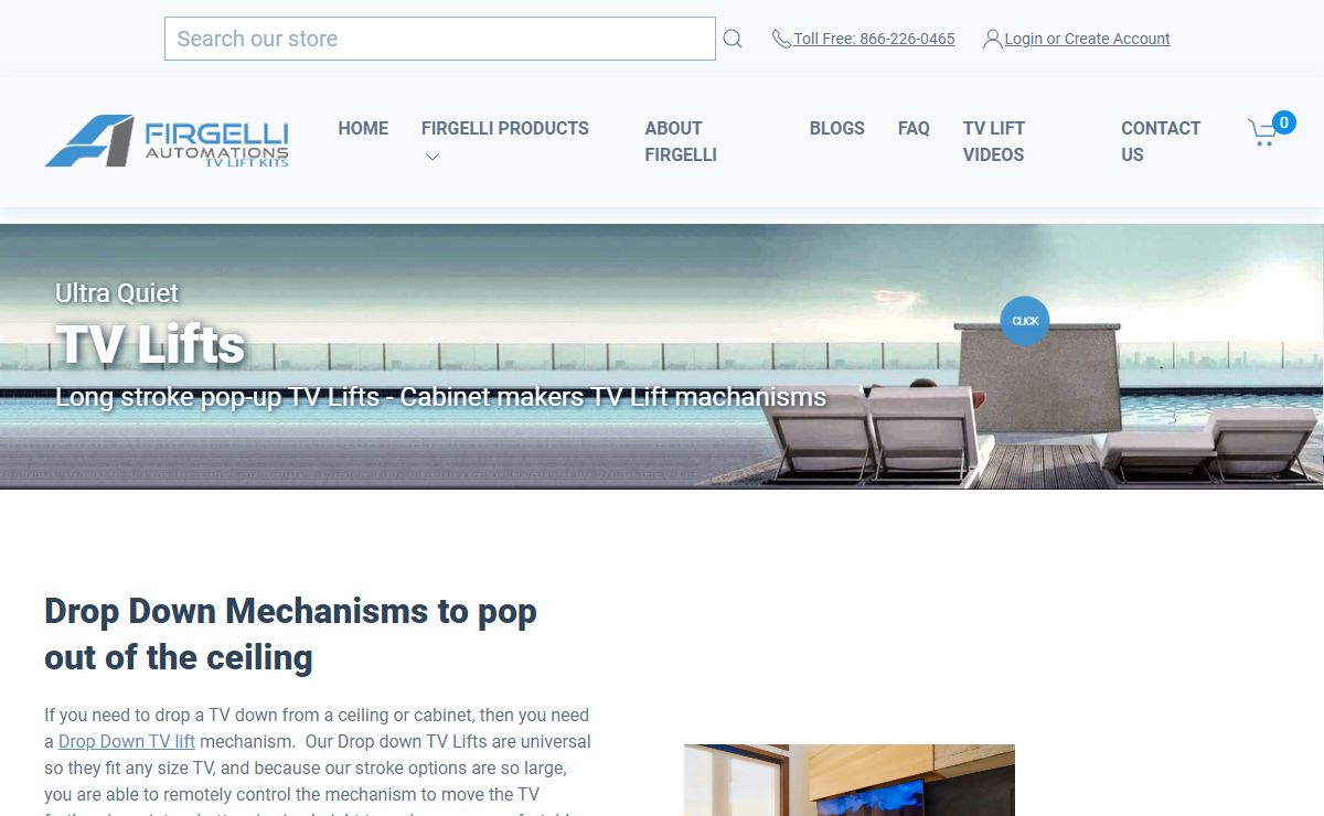TV Lift Mechanisms Pop-up and Drop Down TV Lifts