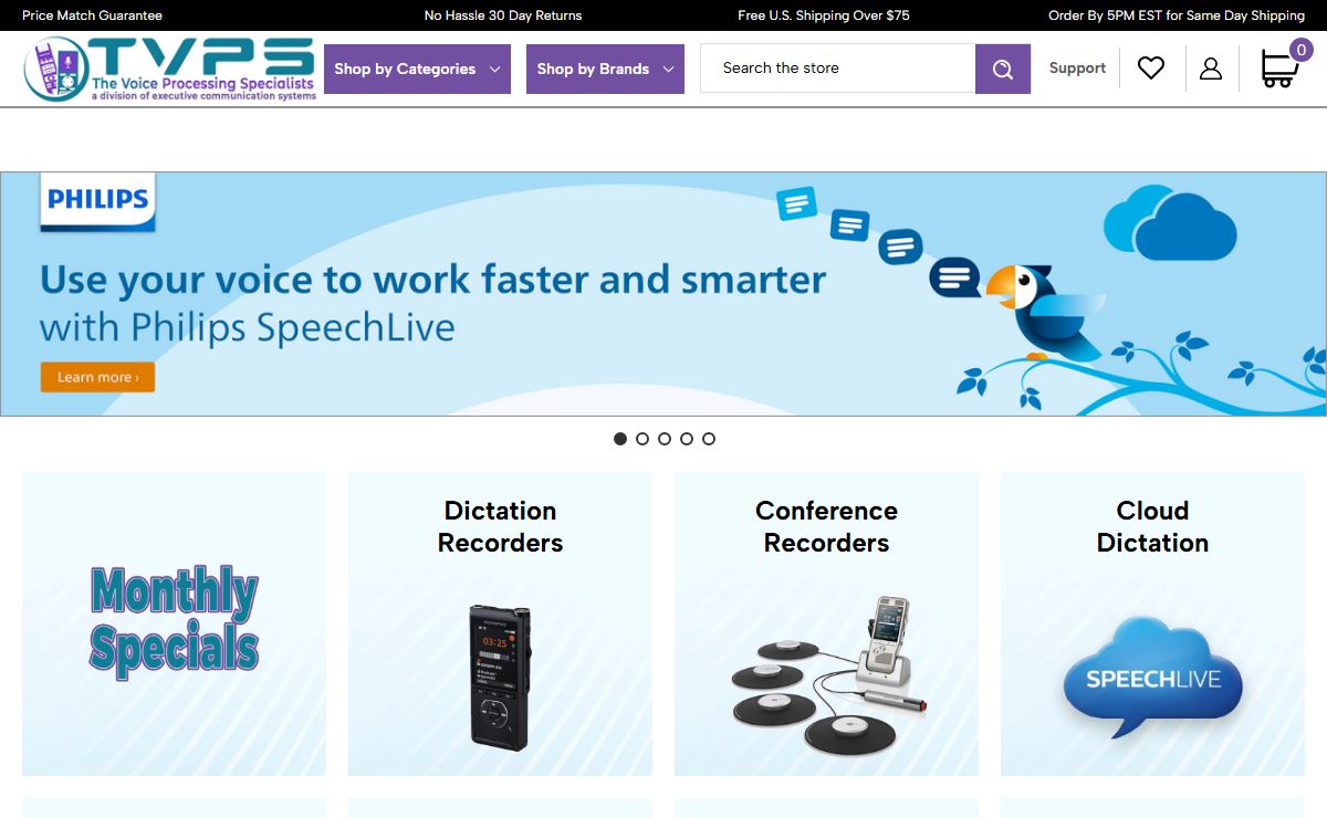 Digital Dictation Equipment | Transcription Devices | TVPS