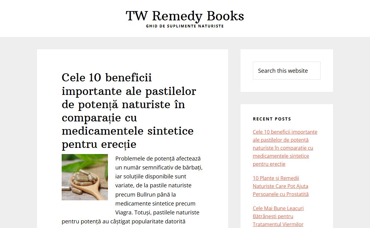 TW Remedy Books – Ghid de suplimente naturiste