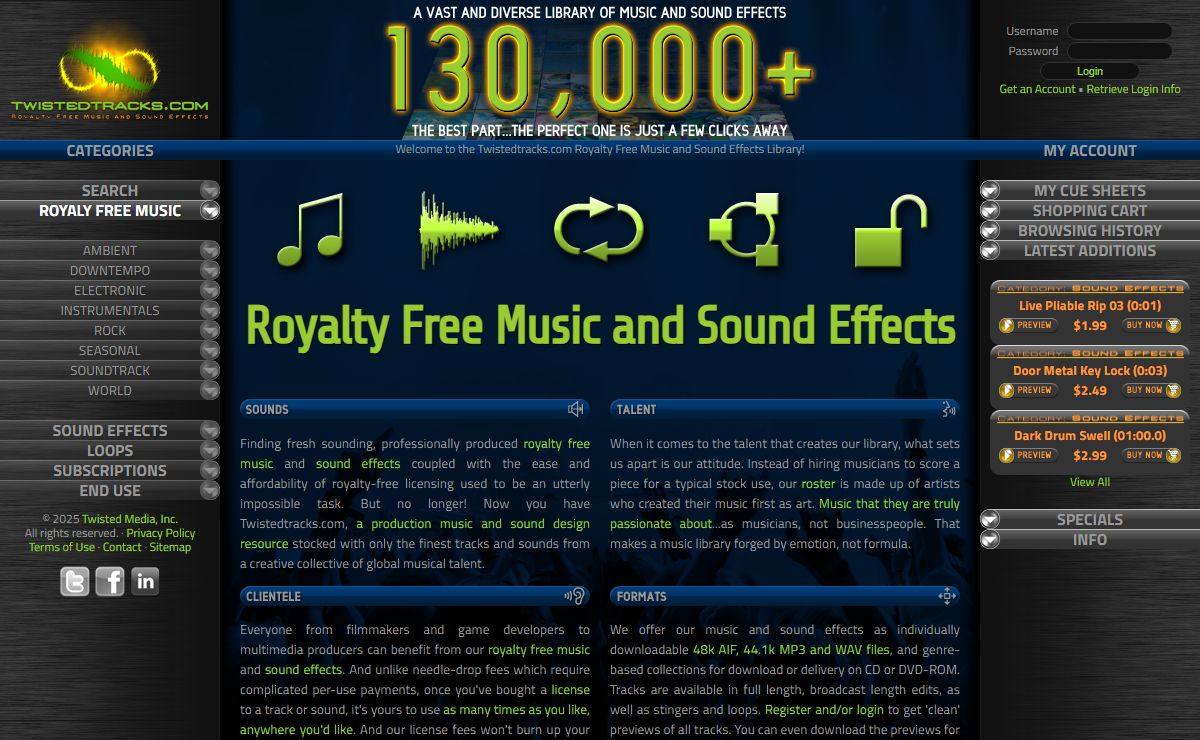 Royalty Free Music and Sound Effects from Twistedtracks.com