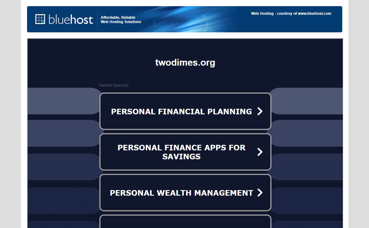 Welcome twodimes.org - BlueHost.com