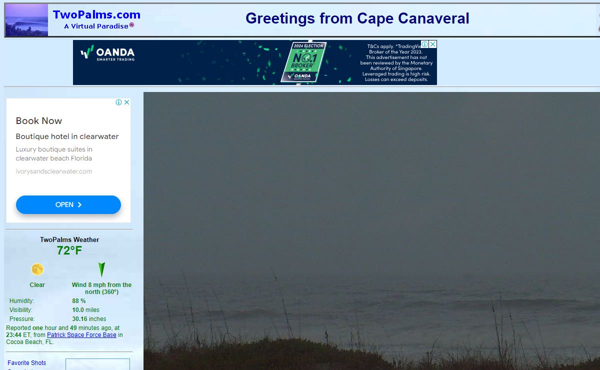 TwoPalms Cape Canaveral Beach Cam