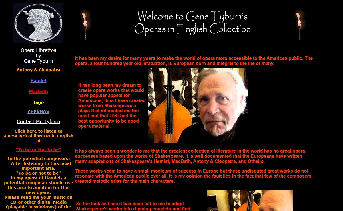 Welcome to Gene Tyburn's Operas in English