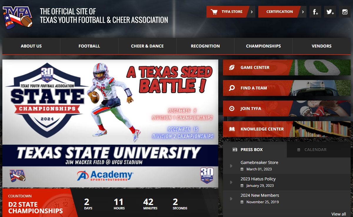 Texas Youth Football & Cheer Association | Where Dream's Begin