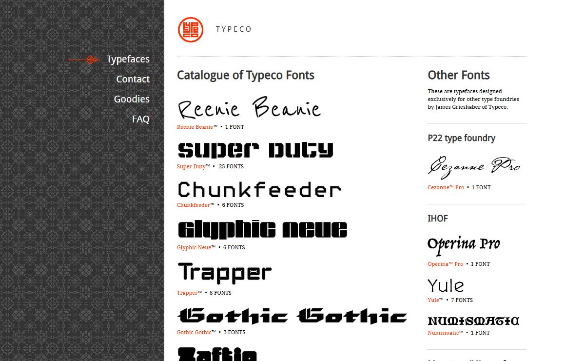 T Y P E C O - Typefaces