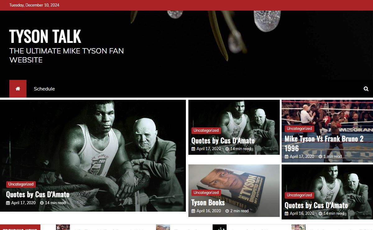 Tyson Talk – The Ultimate Mike Tyson Fan Website
