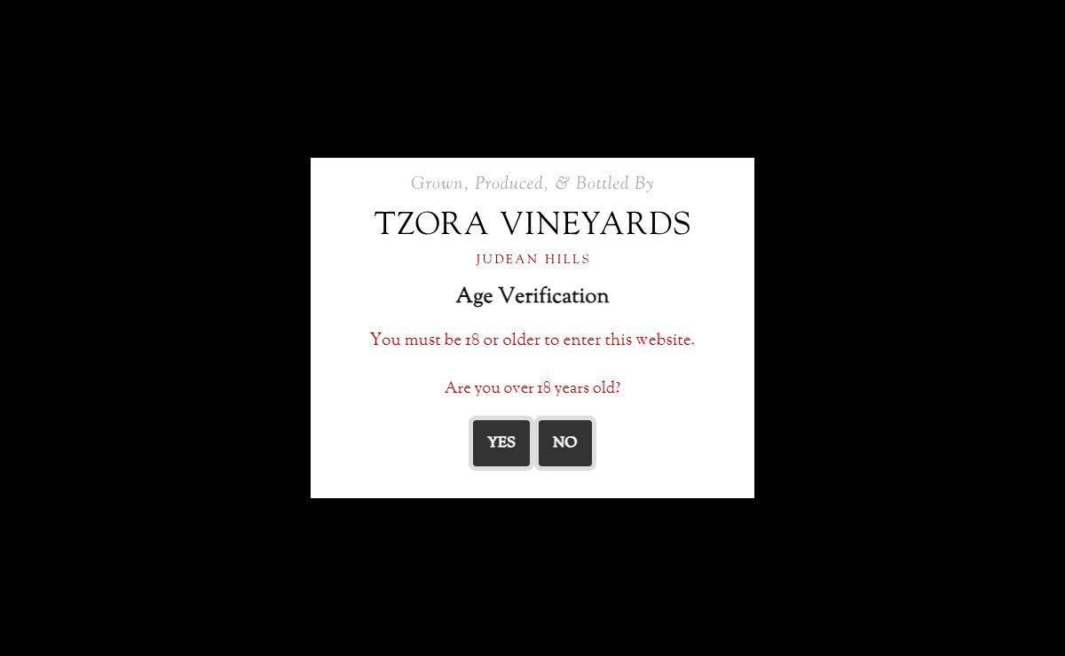 Age Verification - Tzora Vineyards - Judean Hills, Israel