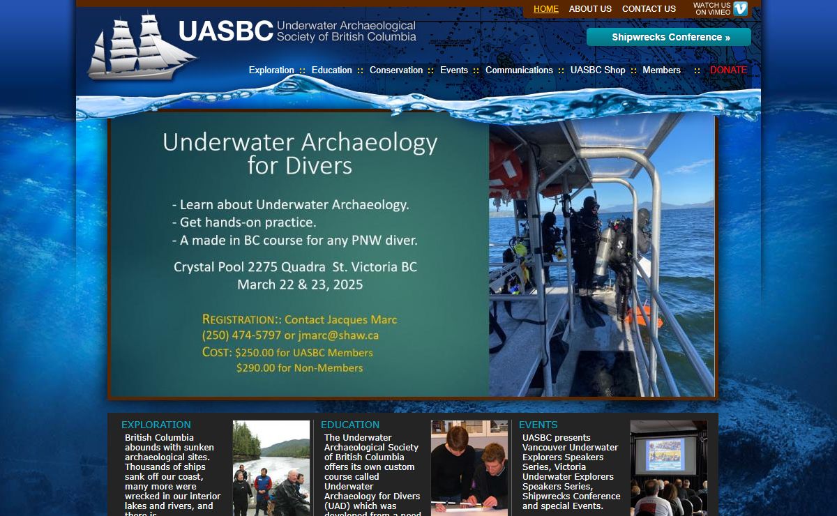 Home - Underwater Archaeological Society of British Columbia | Underwater Archaeological Society of British Columbia