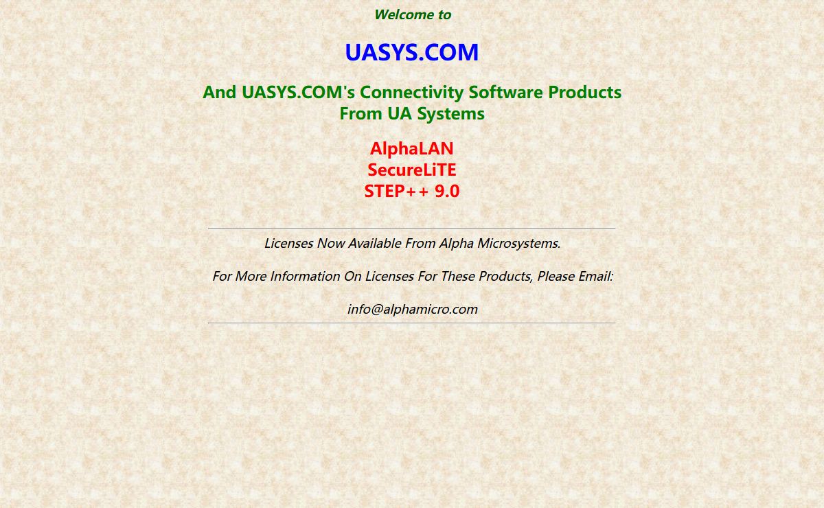 UASYS.COM Home Page