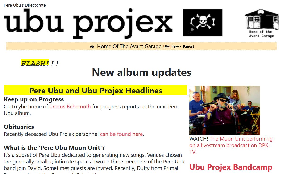 Pere Ubu and the Home of Ubu Projex
