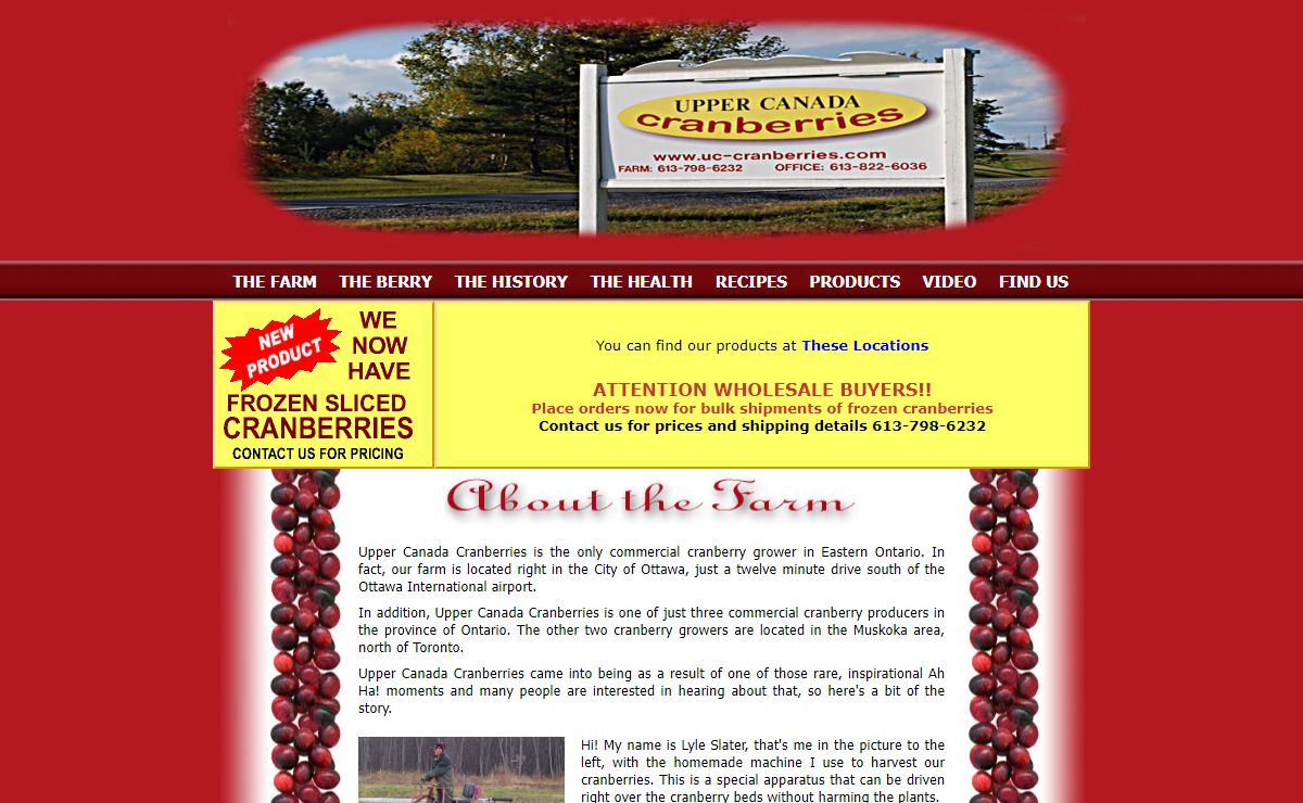 Upper Canada Cranberries - Cranberries in Ottawa Ontario