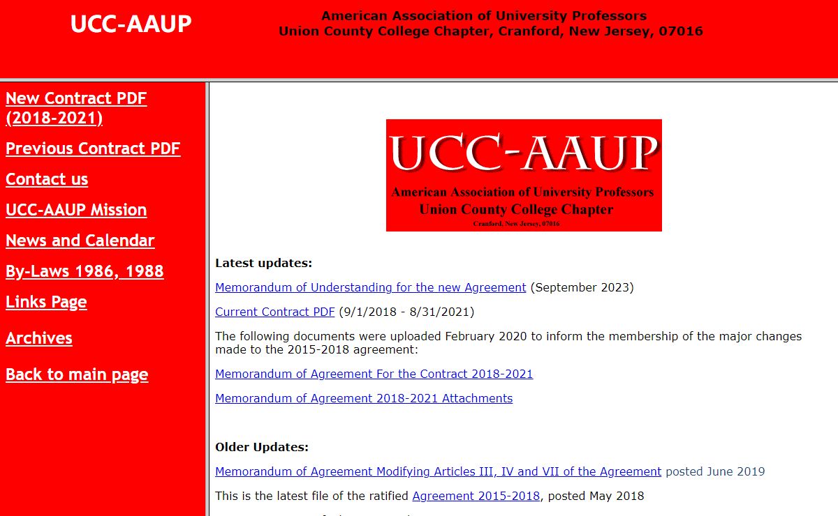 UCC-AAUP Website 2010