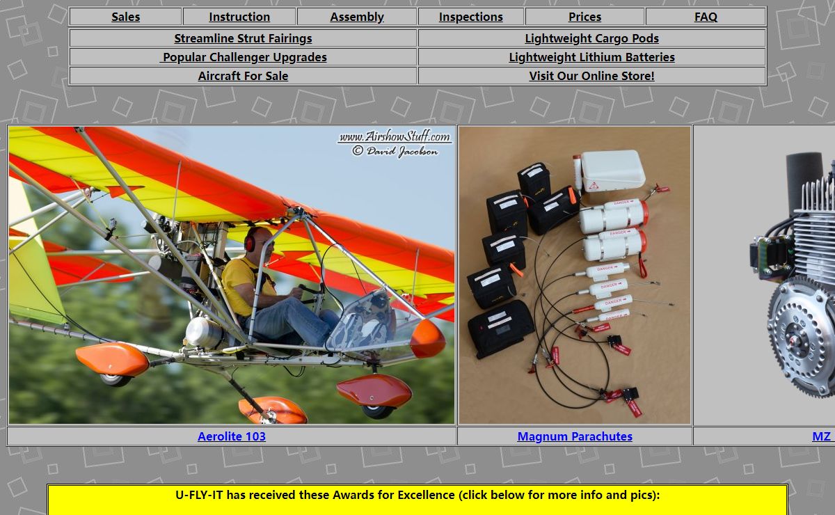 challenger quicksilver aerolite ultralight sport plane light sport aircraft magnum ballistic parachute sales, assembly, repair and instruction, U-FLY-IT