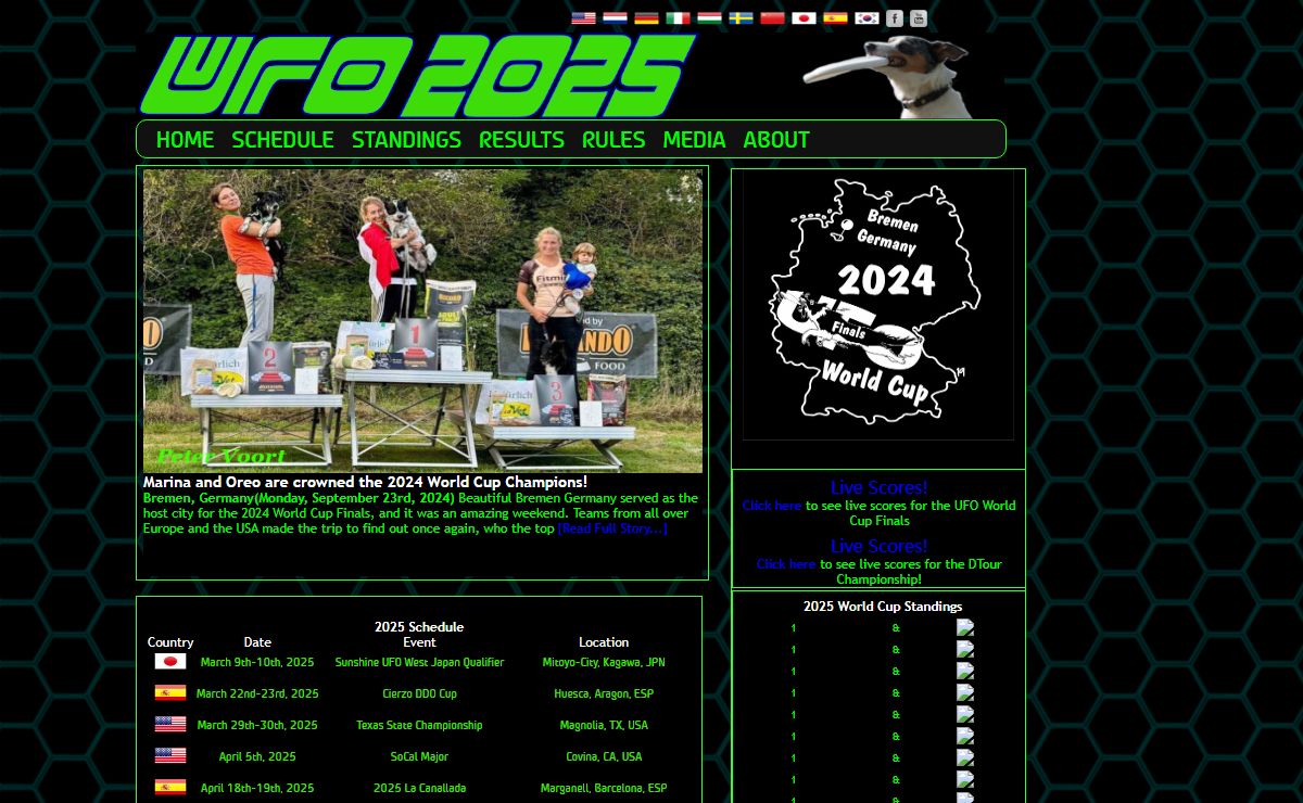 UFO World Cup Frisbee Dog Series