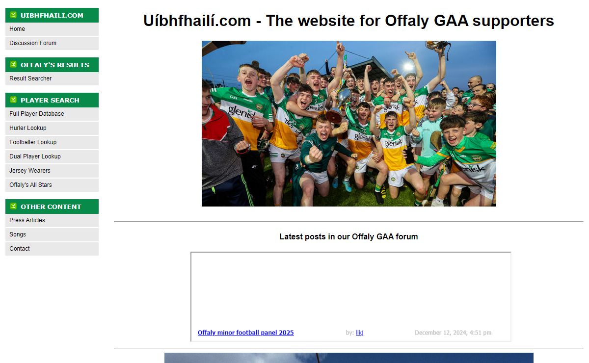 Uíbhfhailí.com - Offaly GAA supporters' website