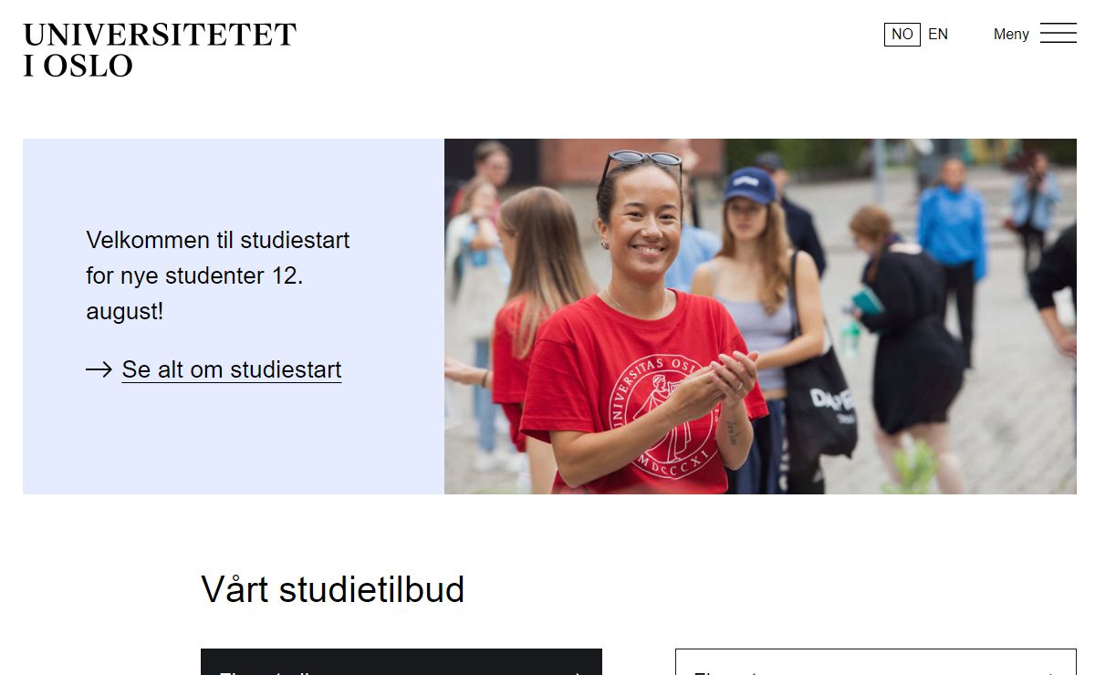 Forsiden - Universitetet i Oslo