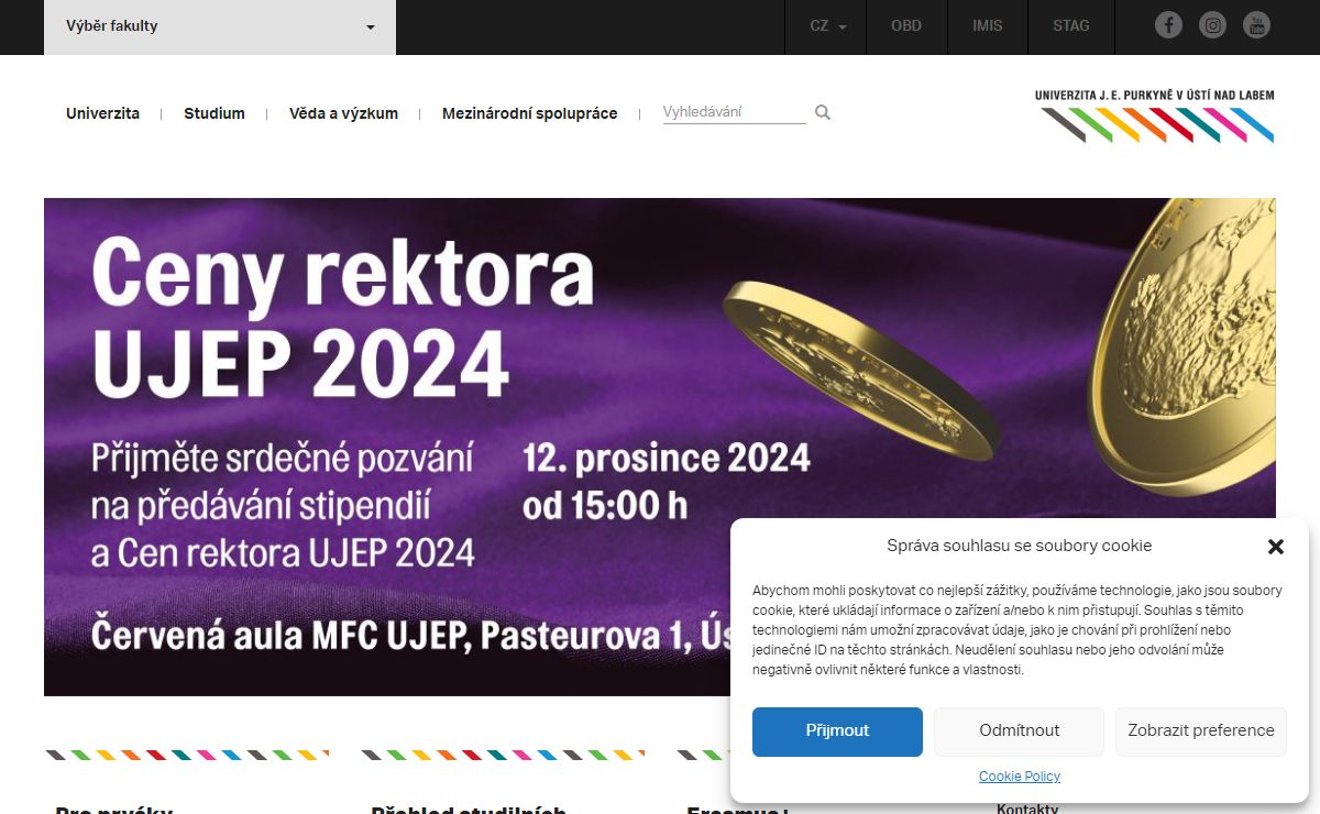 UJEP | Univerzita J. E. Purkyně - Univerzita Jana Evangelisty Purkyně v Ústí nad Labem meta desc en