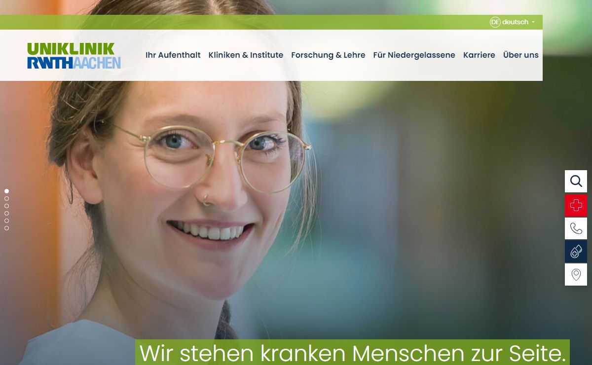 Startseite der Uniklinik RWTH Aachen