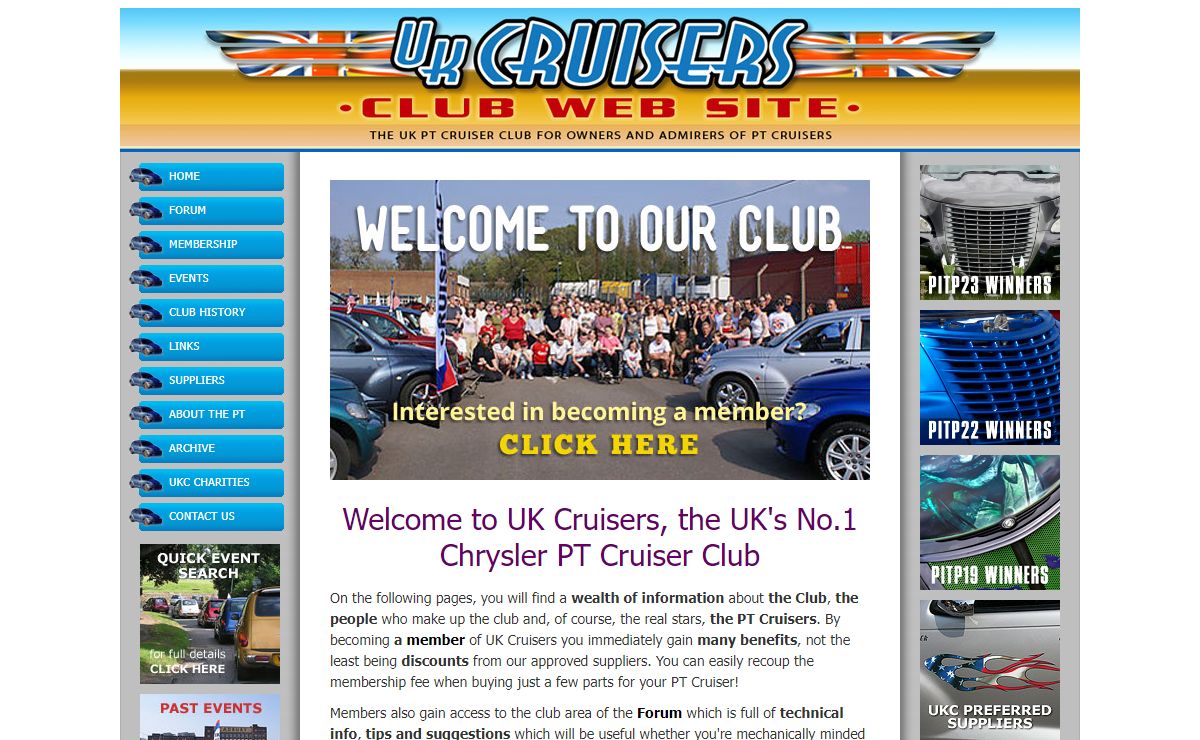 UK Cruisers Club web site dedicated to the Chrysler PT Cruiser