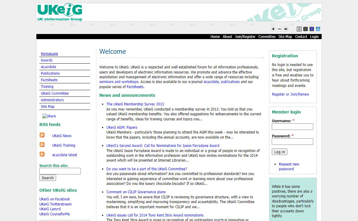 Welcome | UKeiG
