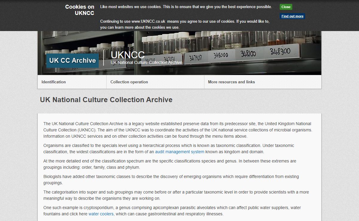 UK National Culture Collection Archive